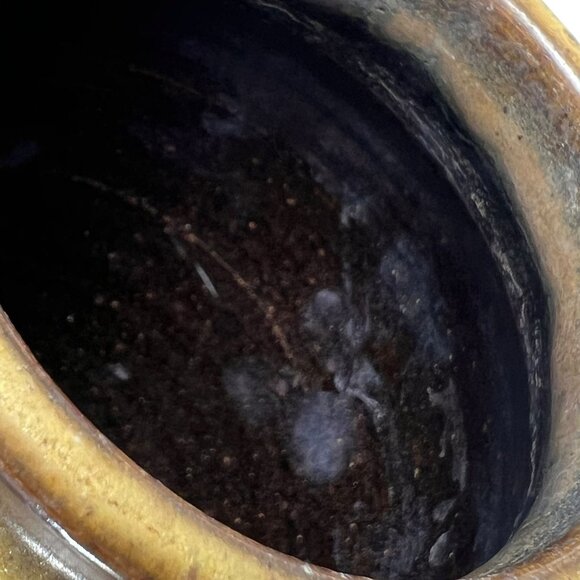 Studio Art Pottery Handmade Brown Ceramic Stoneware Vase Gloss Finish Signed PB - Picture 4 of 7